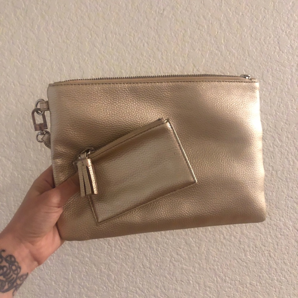 Casual Gold Clutch with Card Pouch
